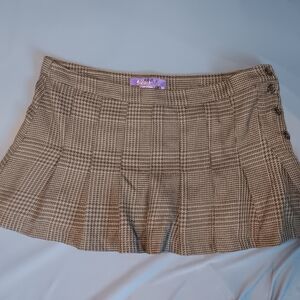 Miley Cyrus & Max Azria Brown Plaid Mini Skirt